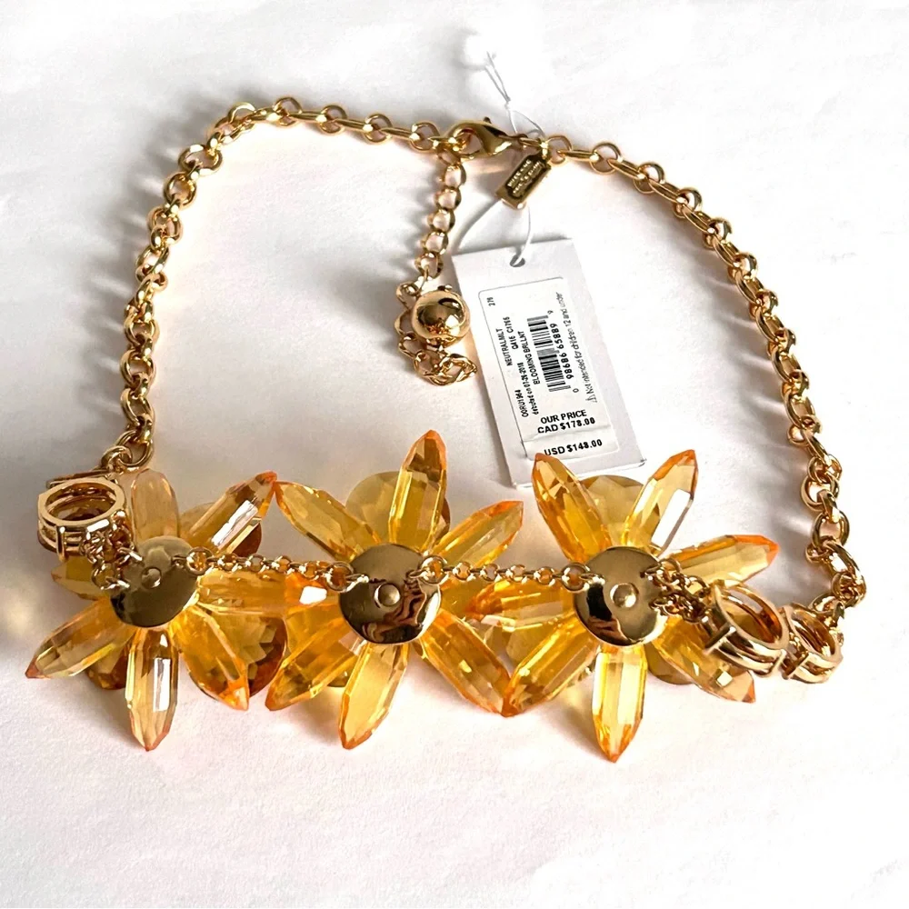 Kate Spade Blooming Brilliance Floral Statement Necklace New - Picture 7 of 15